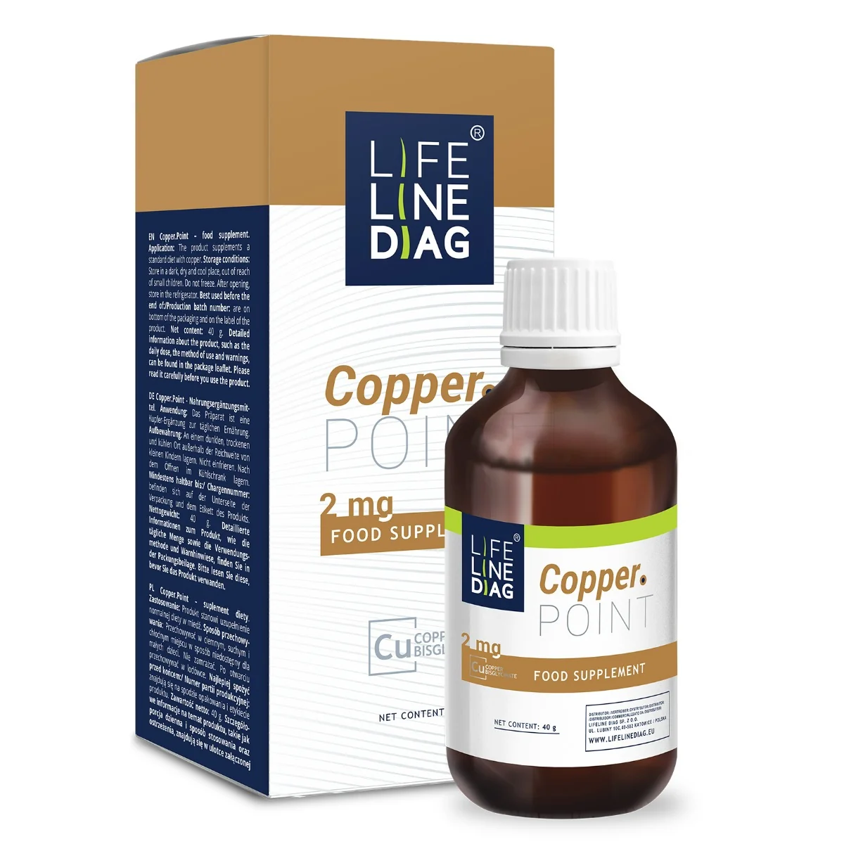 Lifelinediag Copper.Point miedź diglicynian miedzi, 40 g