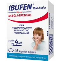 Ibufen mini Junior, lek przeciwgorączkowy, 100 mg, 15 kapsułek miękkich