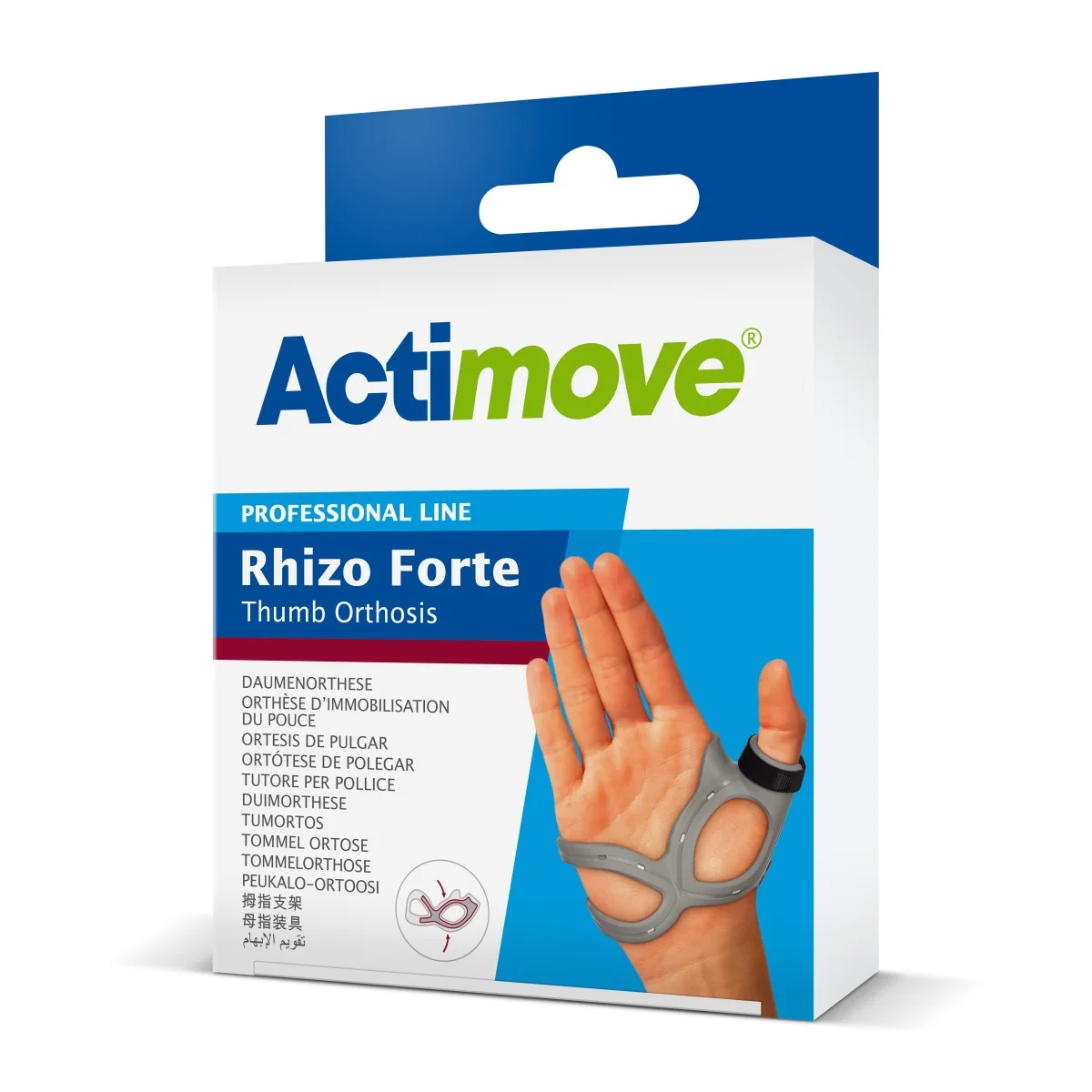 Actimove Professional Line Rhizo Forte Thumb Orthosis, orteza kciuka lewego szara rozmiar S, 1 szt.