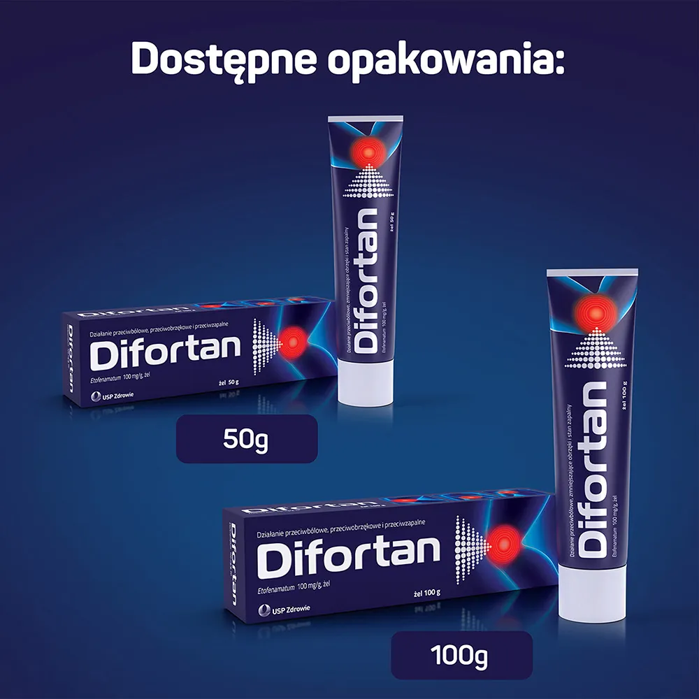 Difortan, 100 mg/g, żel, 50 g 