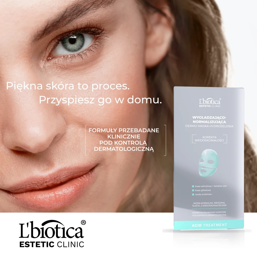 L'biotica Estetic Clinic ACID Treatment wygładzająco-normalizująca dermo-maska hydrożelowa, 1 szt.