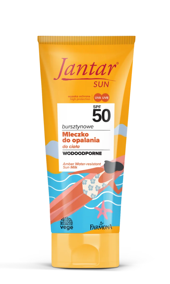 Farmona Jantar Sun, bursztynowe wodoodporne mleczko do opalania SPF 50, 200 ml