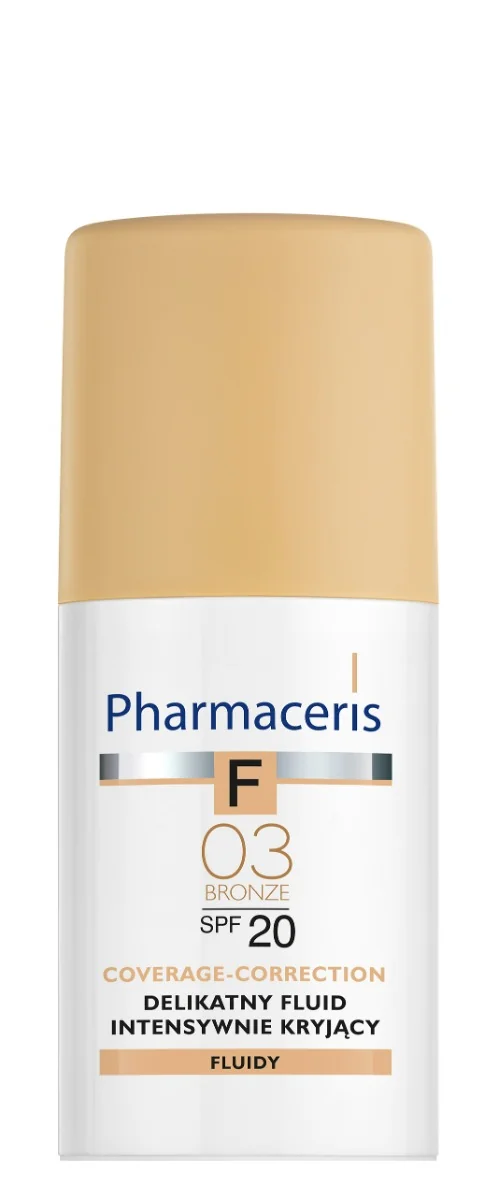 Pharmaceris F, delikatny fluid intensywnie kryjący 03 Bronze / SPF 20 / 30 ml