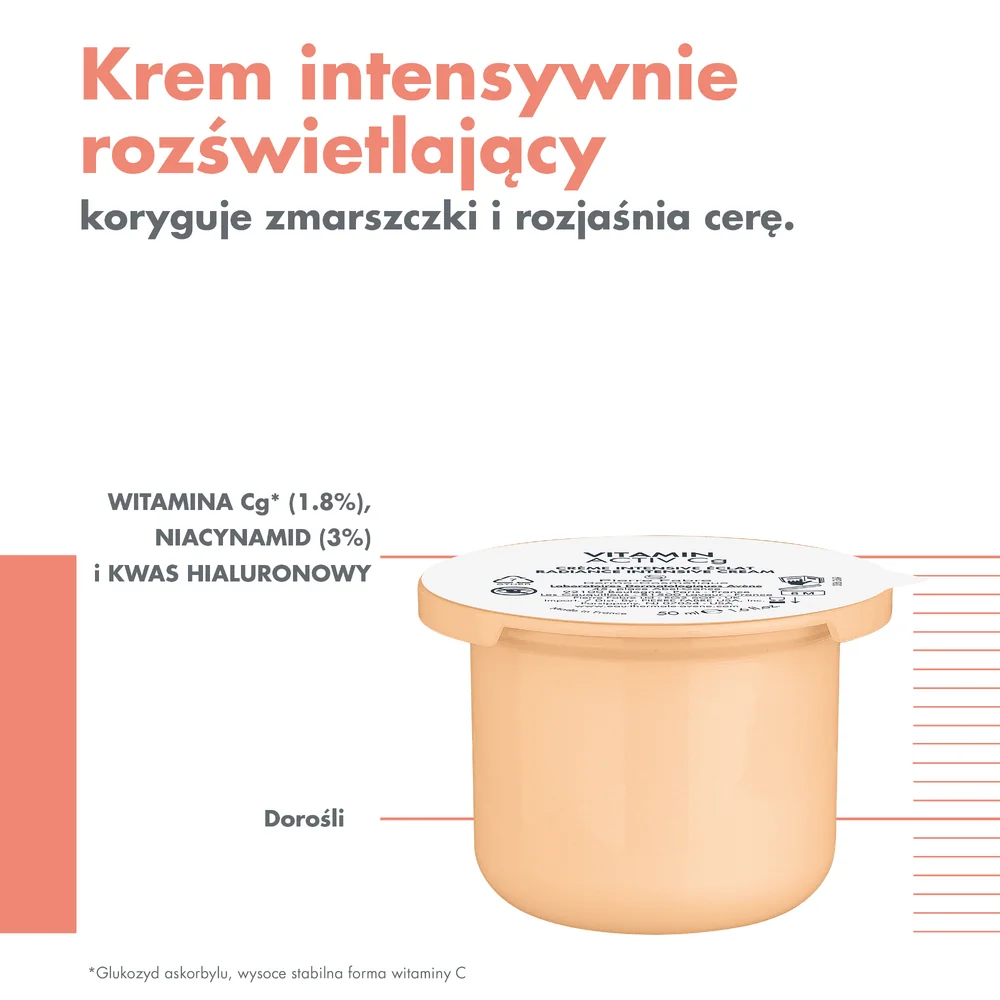 Avene VITAMIN ACTIV Cg Krem intensywnie rozświetlający, 50 ml