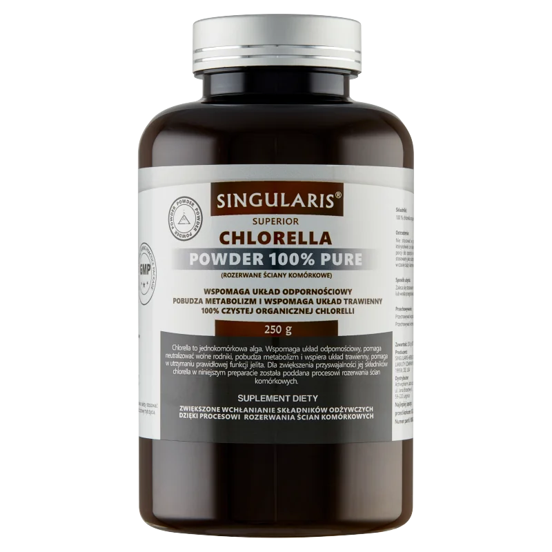 Singularis Superior Chlorella Powder 100% Pure, suplement diety, proszek 250 g