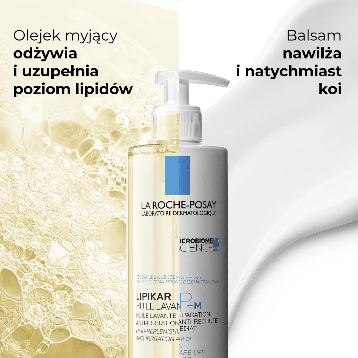 La Roche-Posay, Zestaw Lipikar Oil, 400 ml + Lipikar Baume AP+M, 400 ml 