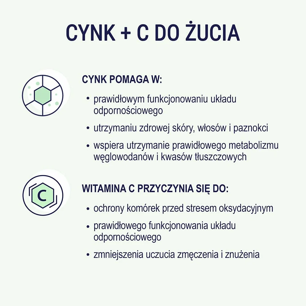 Naturell cynk organiczny + witamina C 120 tabletek do żucia