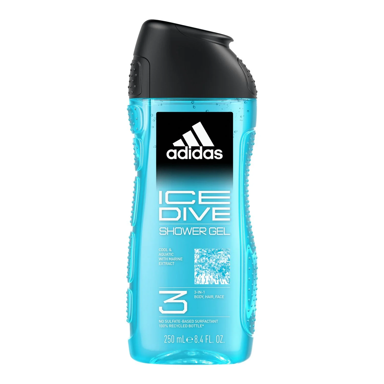 adidas Ice Dive, żel pod prysznic 3w1 dla mężczyzn, 250 ml