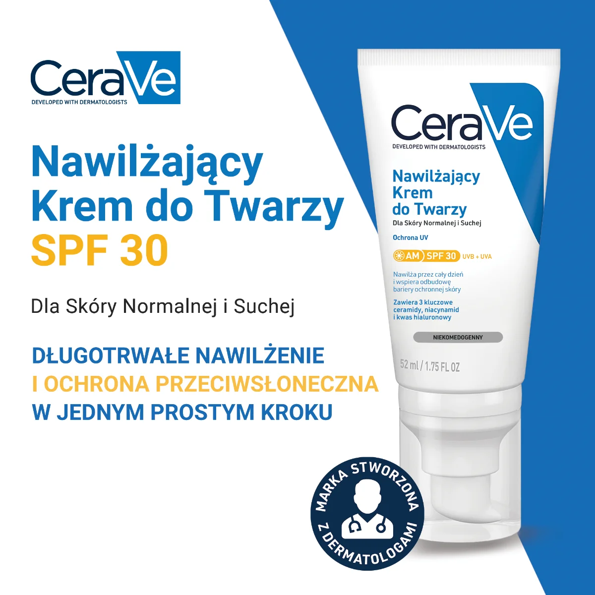 CeraVe nawilżający krem do twarzy SPF30, 52 ml