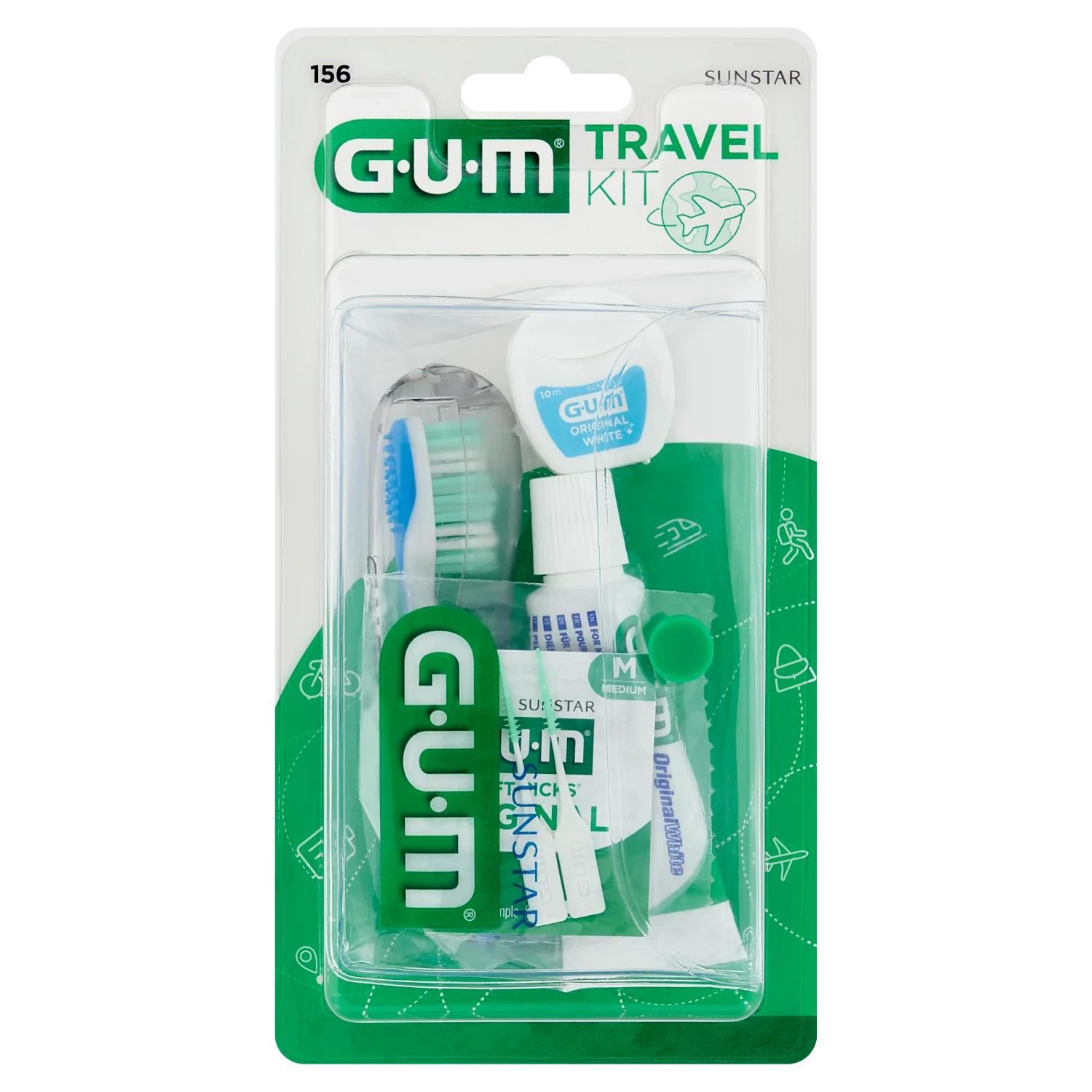 Sunstar Gum Travel Kit, zestaw podróżny do higieny jamy ustnej, 1 sztuka