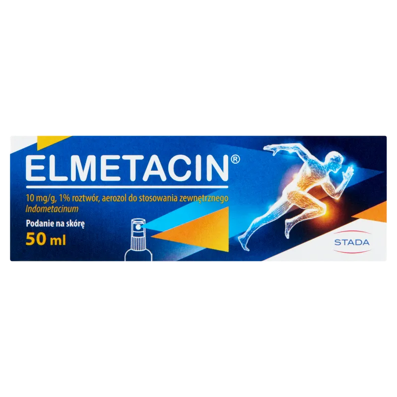 Elmetacin 10 mg/g - roztwór w aerozolu do stosowania zewnętrznego, 50ml