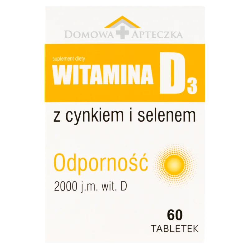 Domowa Apteczka Witamina D3 z Cynkiem i Selenem, suplement diety, 60 tabletek