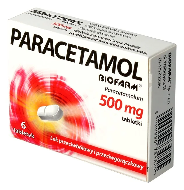 Paracetamol Biofarm 0,5g, 6 tabletek