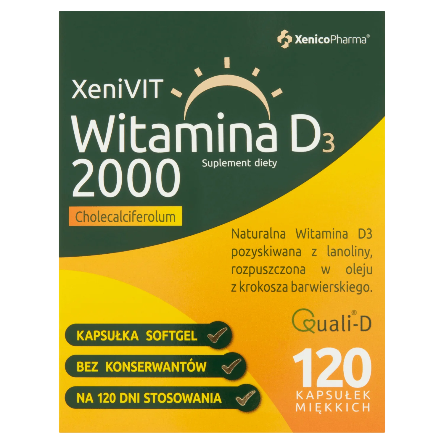 XeniVIT Witamina D 2000 120 kapsułek