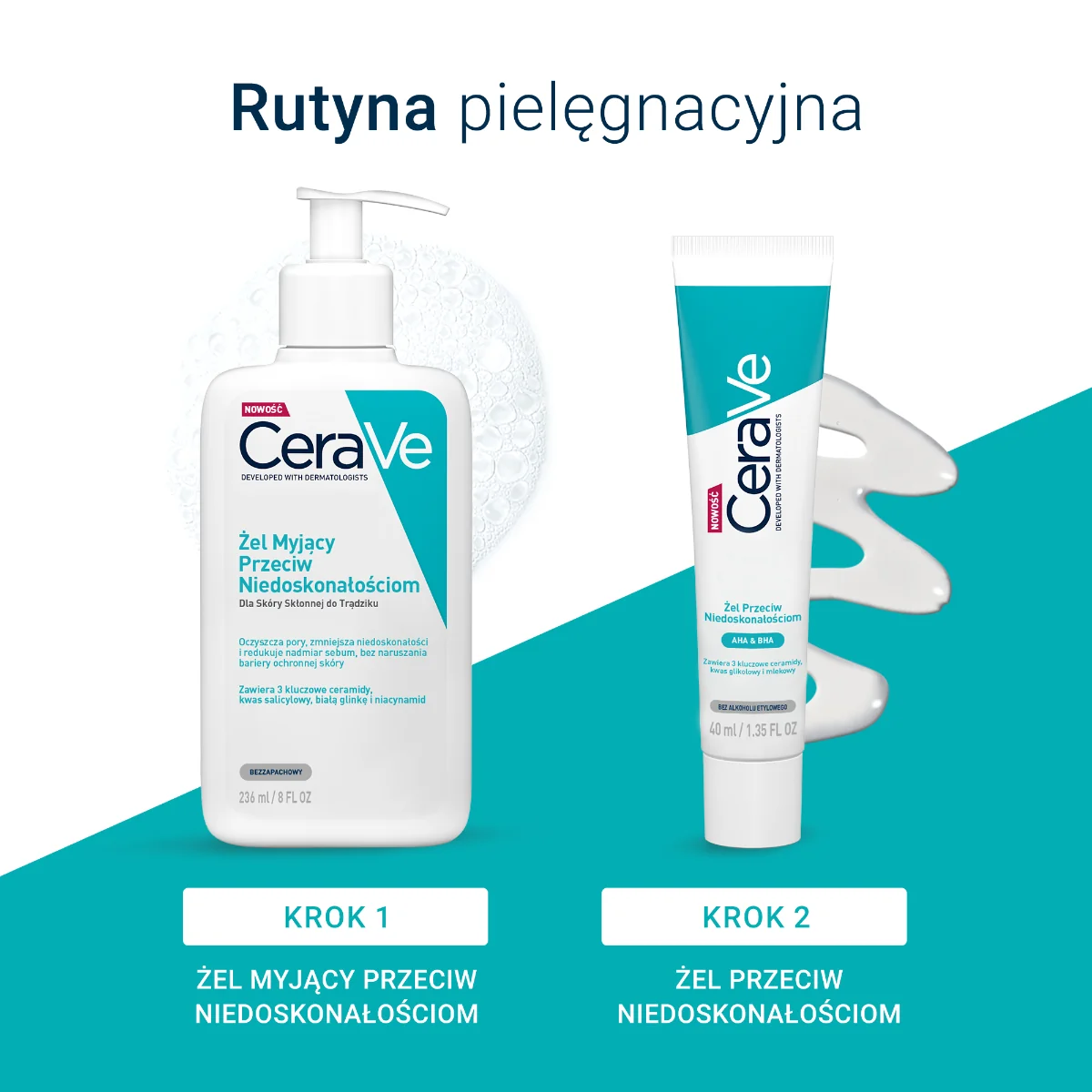 CeraVe żel myjący przeciw niedoskonałościom, 236 ml