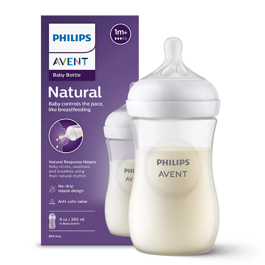 Philips Avent, responsywna butelka dla niemowląt Natural SCY903/01, 260 ml