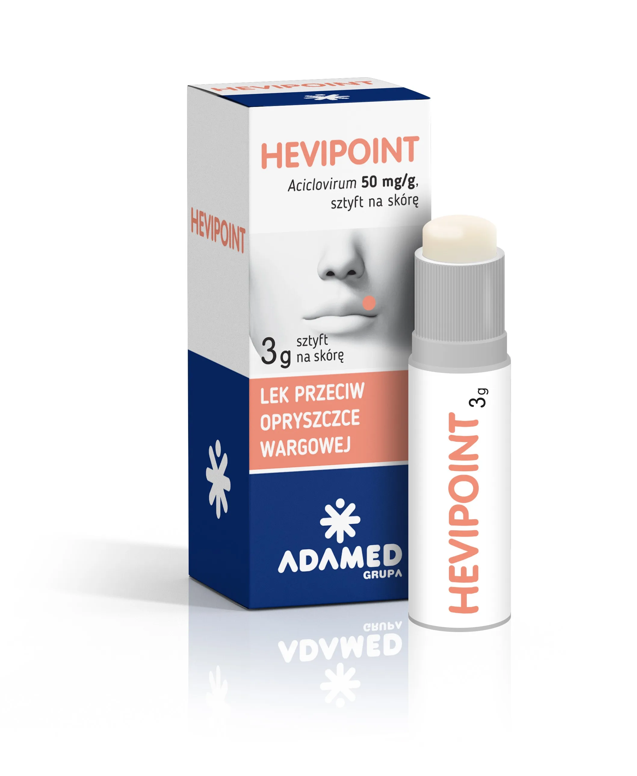 Hevipoint, 50 mg/g, sztyft na skórę, 3 g