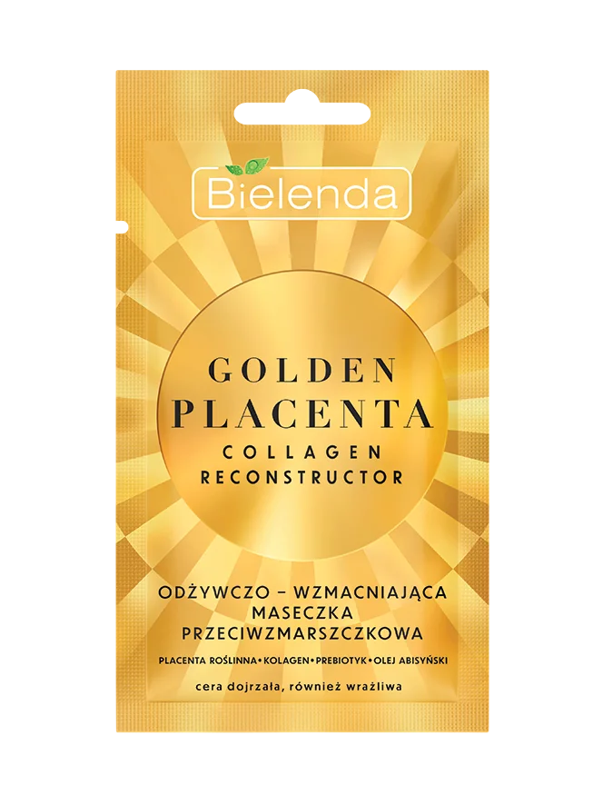 Bielenda Golden Placenta Collagen Reconstructor, odżywczo-wzmacniająca maseczka przeciwzmarszczkowa, 8 g