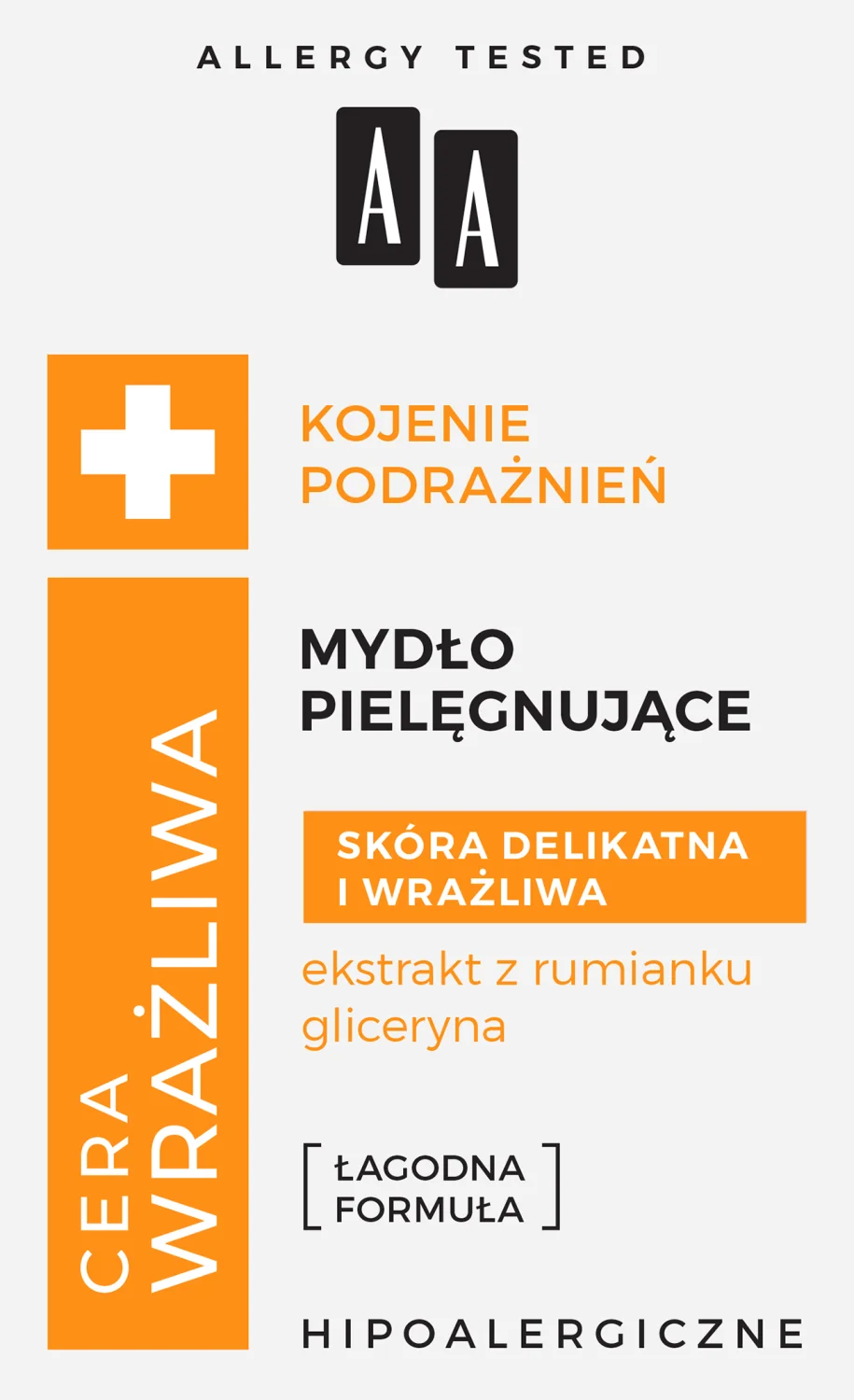 AA CERA WRAŻLIWA, Mydło pielęgnujące, 50 ml