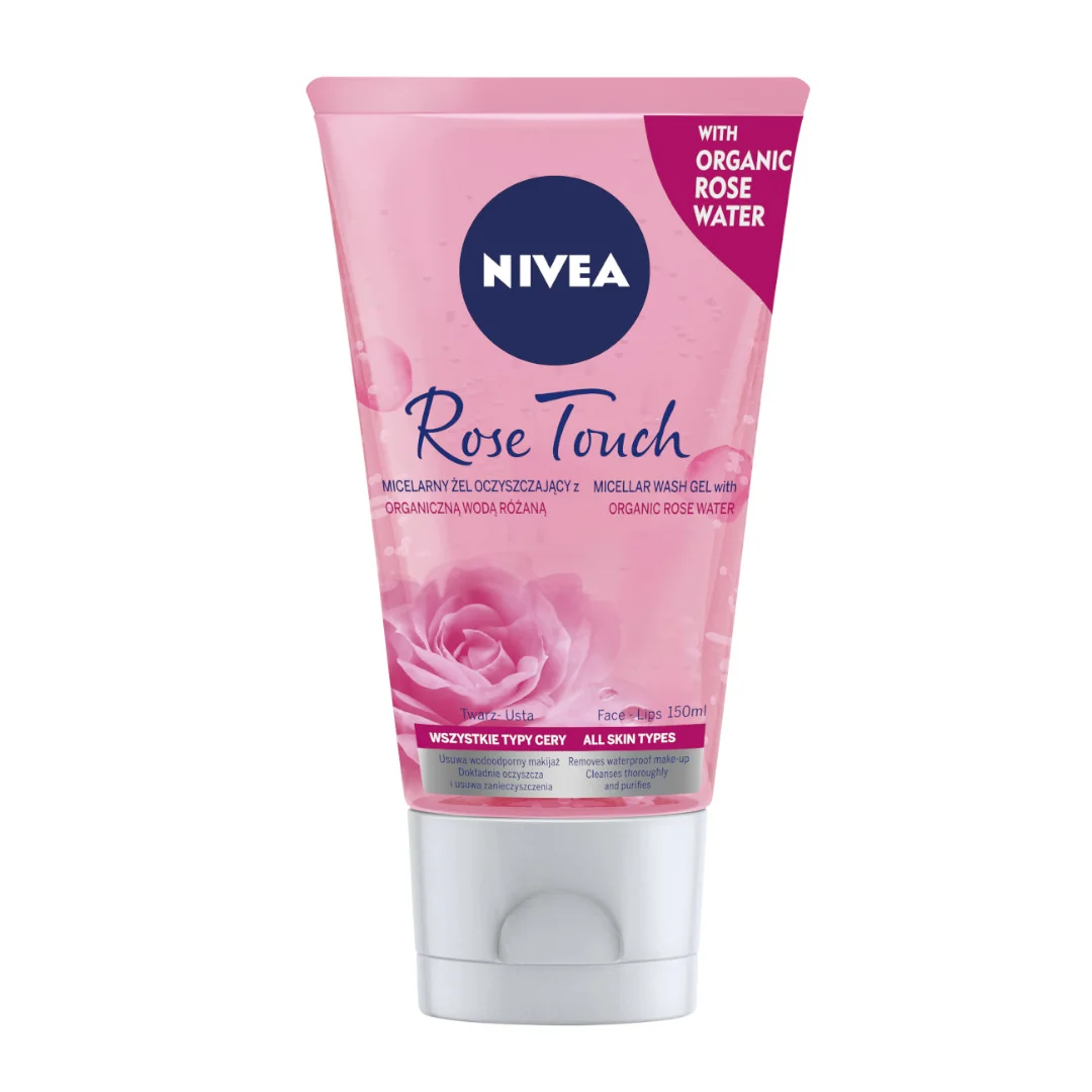 Nivea Rose Touch micelarny żel do mycia twarzy z organiczną wodą różaną, 150 ml