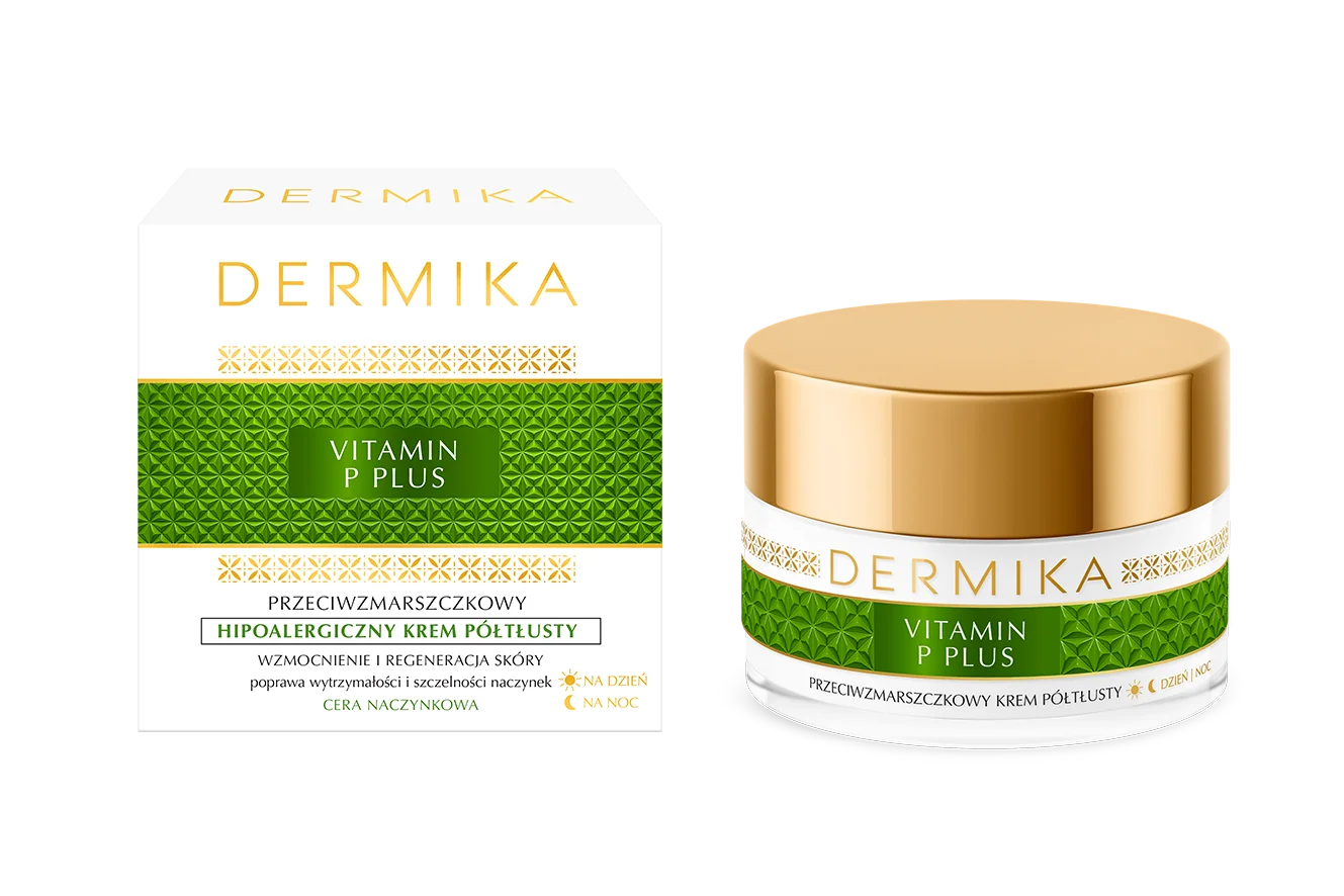 Dermika Vitamin P Plus hipoalergiczny krem półtłusty na dzień i na noc, 50 ml