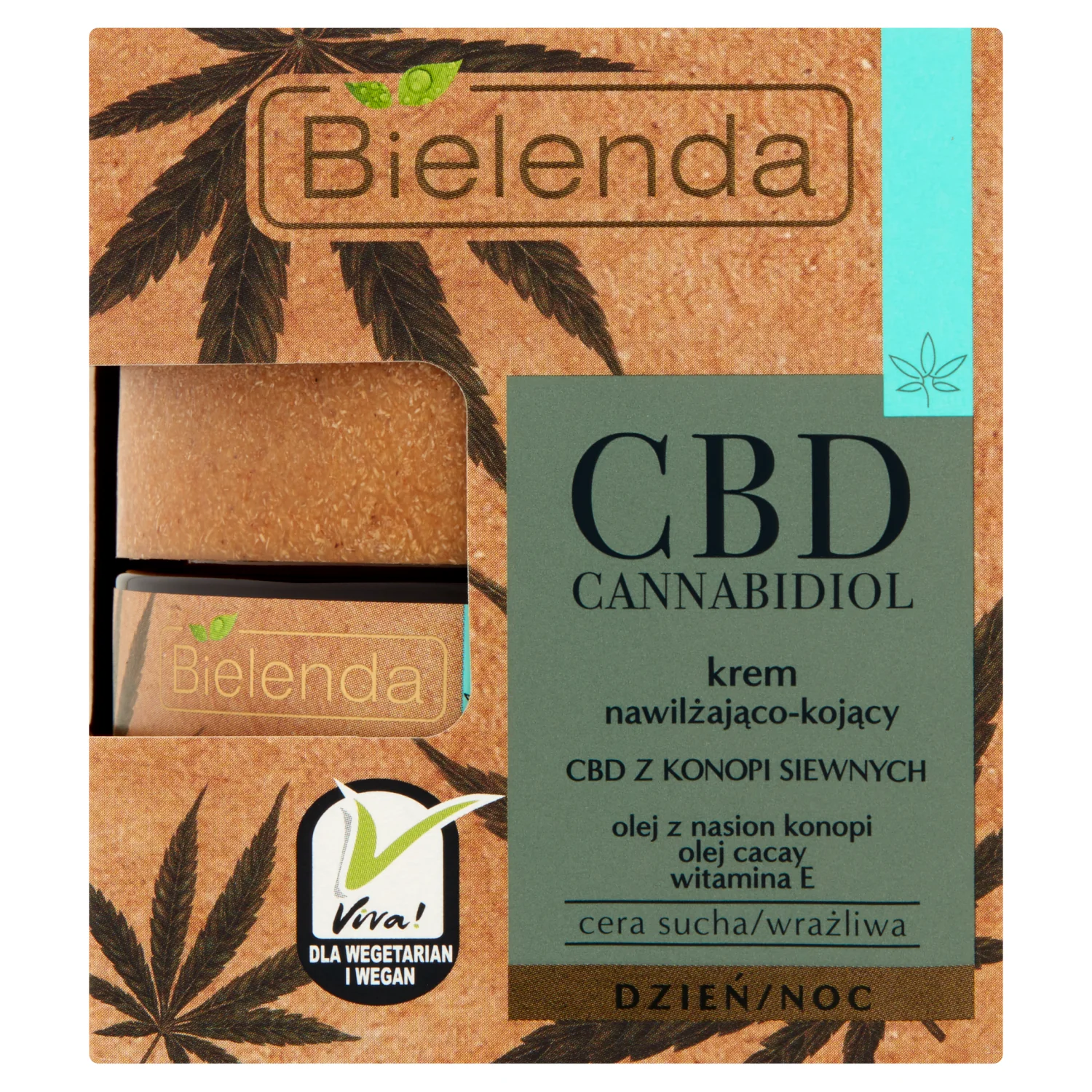 Bielenda CBD Cannabidiol Krem nawilżająco-kojący z CBD z konopi siewnych do cery suchej i wrażliwej, 50 ml