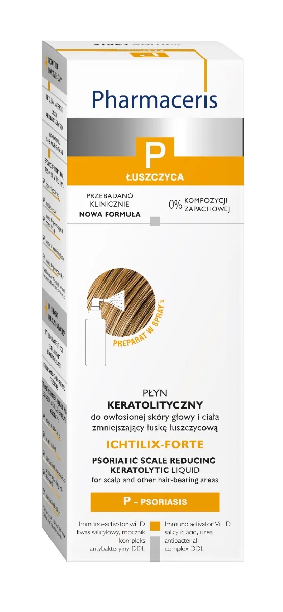 Pharmaceris P Ichtlix Forte płyn keratolityczny do owłosionej skóry głowy i ciała zmniejszający łuskę łuszczycową, 125 ml