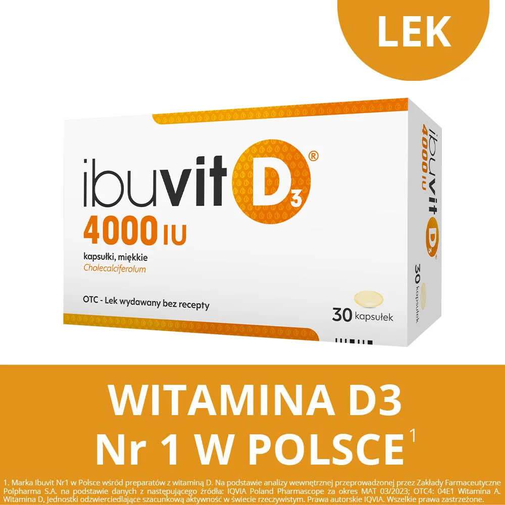 Ibuvit D3, 4000 IU, 30 kapsułek