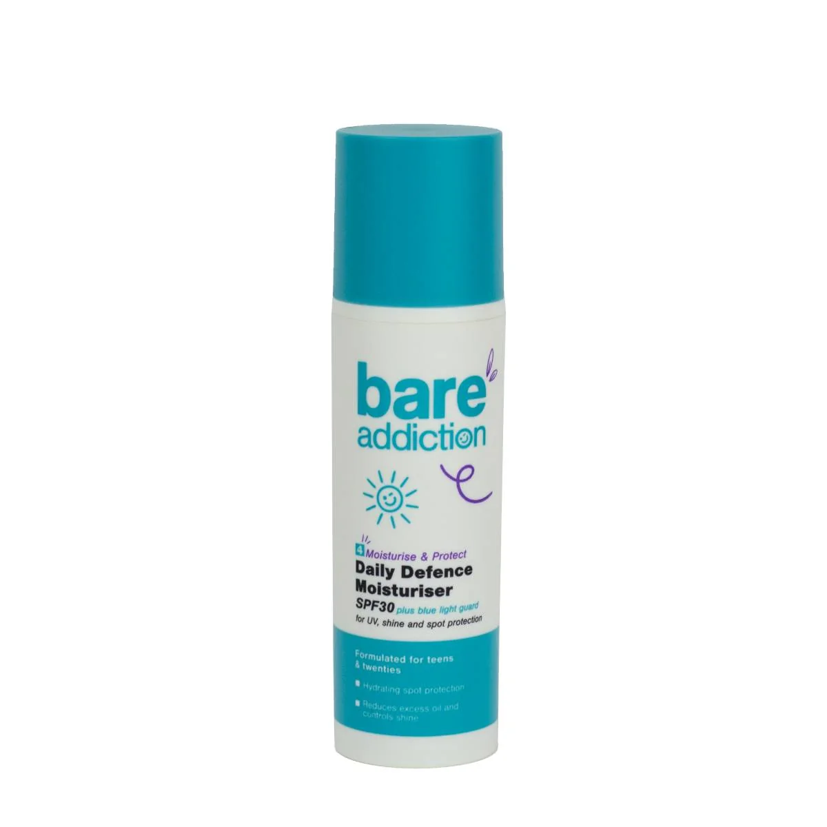 Bare Addiction Skincare Daily Defence Moisturiser, krem nawilżający SPF 30, 50 ml