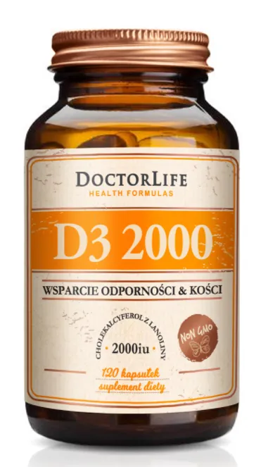 Doctor Life D3 2000 cholekalcyferol z lanoliny 2000 IU, 120 kapsułek