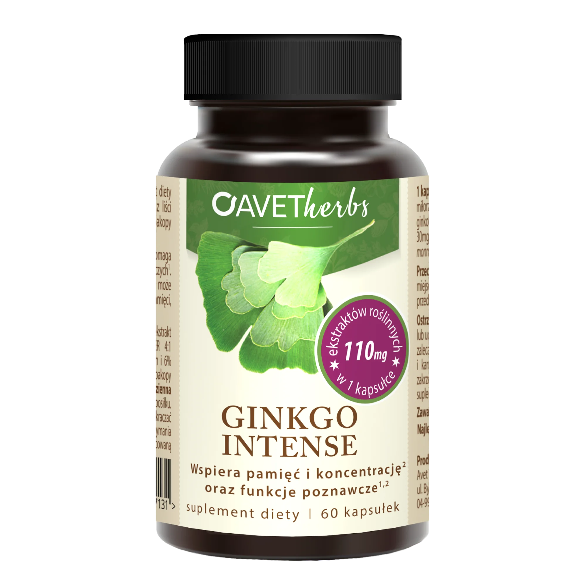 Avet Herbs Ginkgo Intense, 60 kapsułek