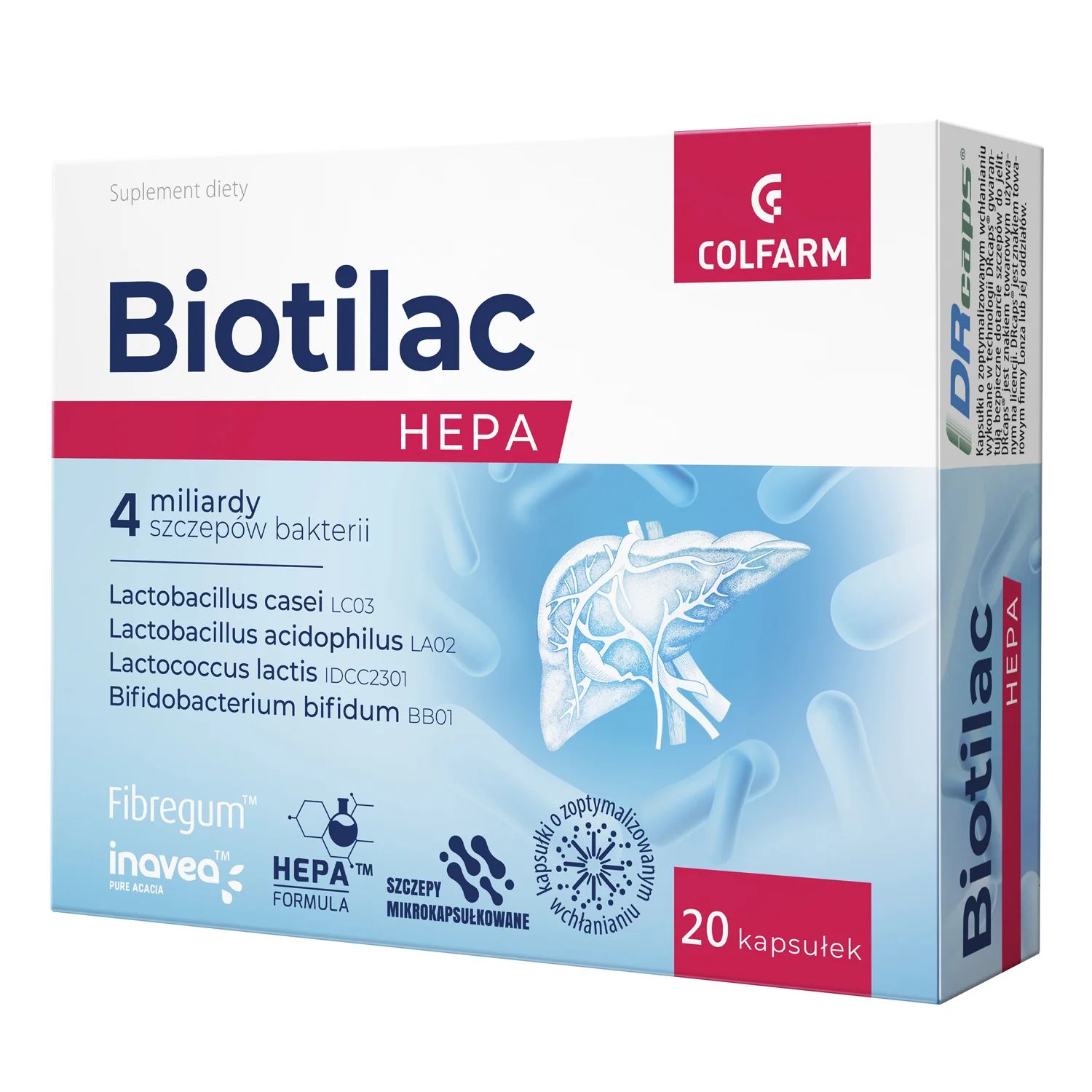 Biotilac Hepa, 20 kapsułek