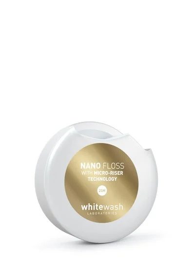 Whitewash Nano Floss Micro-Riser® Technology, rozszerzająca się nić dentystyczna z nanohydroksyapatytem, 25 m