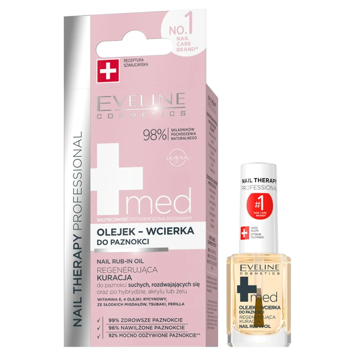 Eveline Cosmetics NAIL THERAPY, olejek-wcierka do paznokci MED+, 12 ml