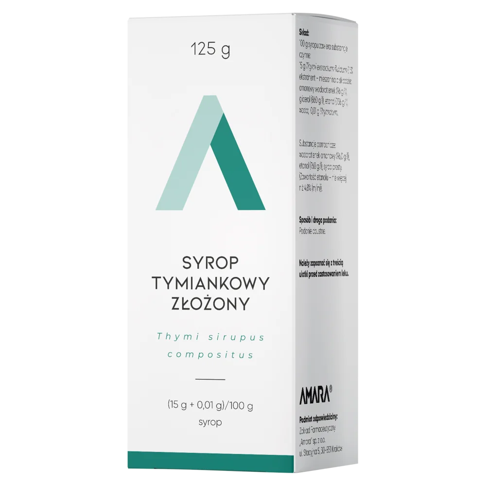 Amara, Syrop tymiankowy złożony, (15 g + 0,01 g)/100 g syrop, 125 g