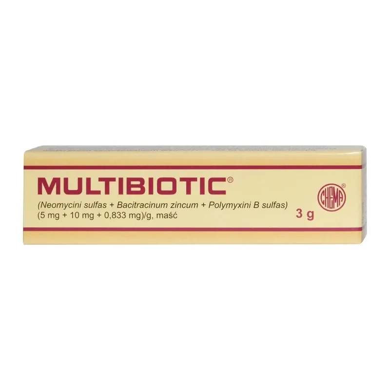 Multibiotic, (5mg+10mg+0,833mg)/g, maść, 3 g