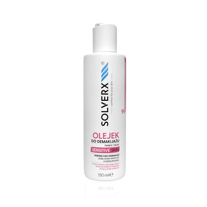 Solverx Sensitive Skin, olejek do demakijażu twarzy i oczu, 150 ml