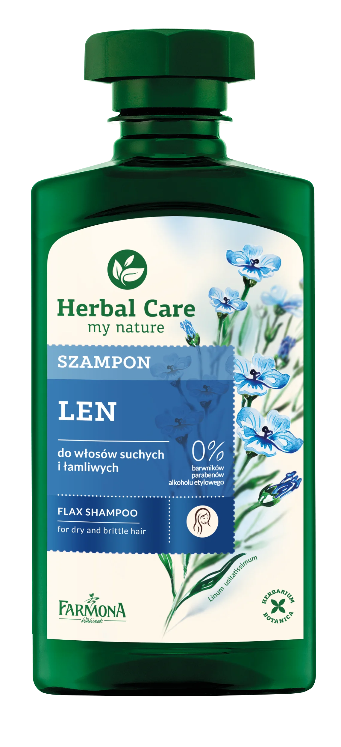 Herbal Care szampon do włosów suchych i łamliwych Len, 330 ml