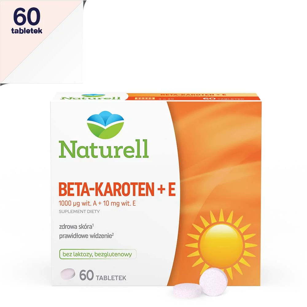 Naturell Beta-Karoten + E, suplement diety, 60 tabletek