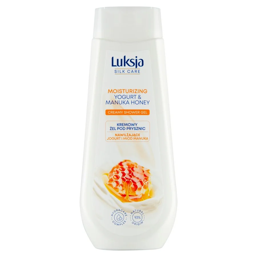 Luksja Silk Care, kremowy żel pod prysznic Nawilżające jogurt i miód manuka, 500 ml