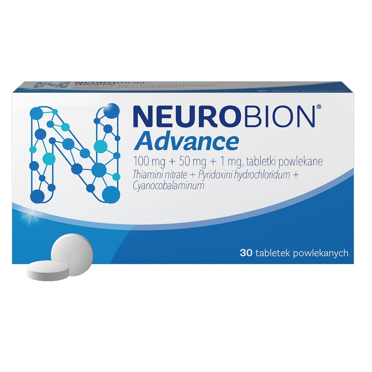 Neurobion Advance 100 mg + 50 mg + 1 mg, 30 tabletek powlekanych