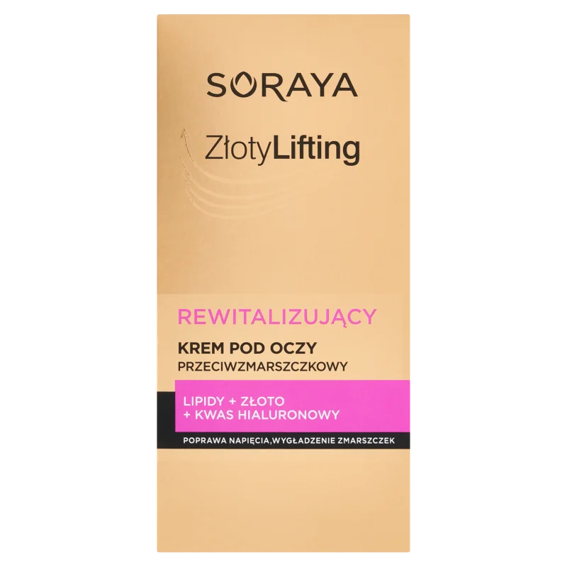 Soraya Złoty Lifting, rewitalizujący krem przeciwzmarszczkowy pod oczy, 15 ml