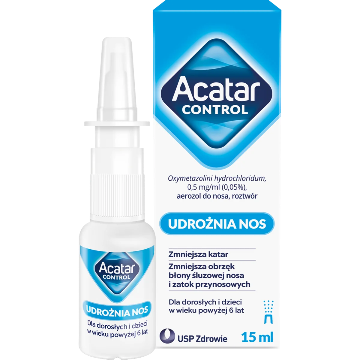 Acatar Control, 0,5 mg/ml (0,05%), aerozol do nosa, roztwór, 15 ml