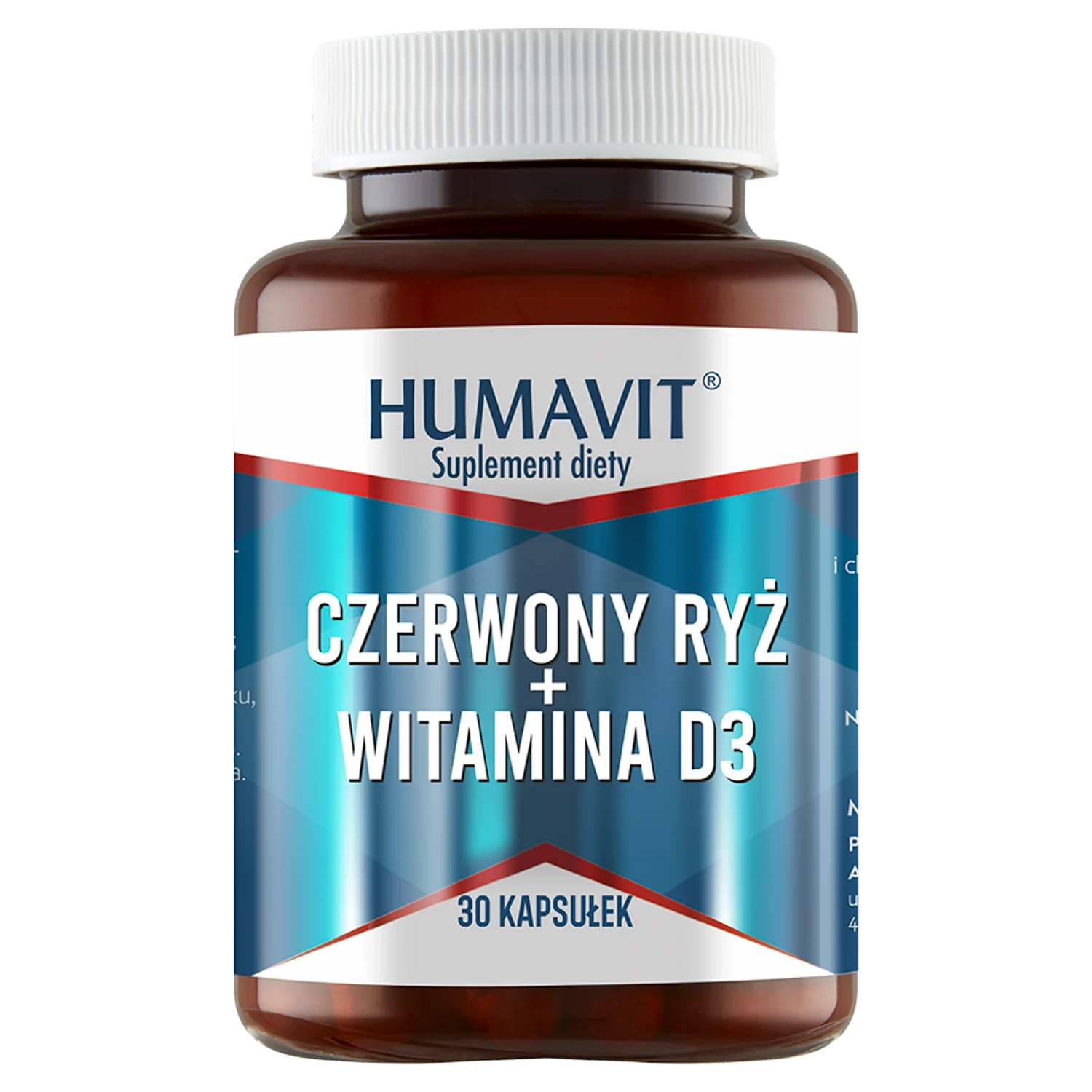 Humavit Czerwony Ryż + Witamina D3, 30 kapsułek