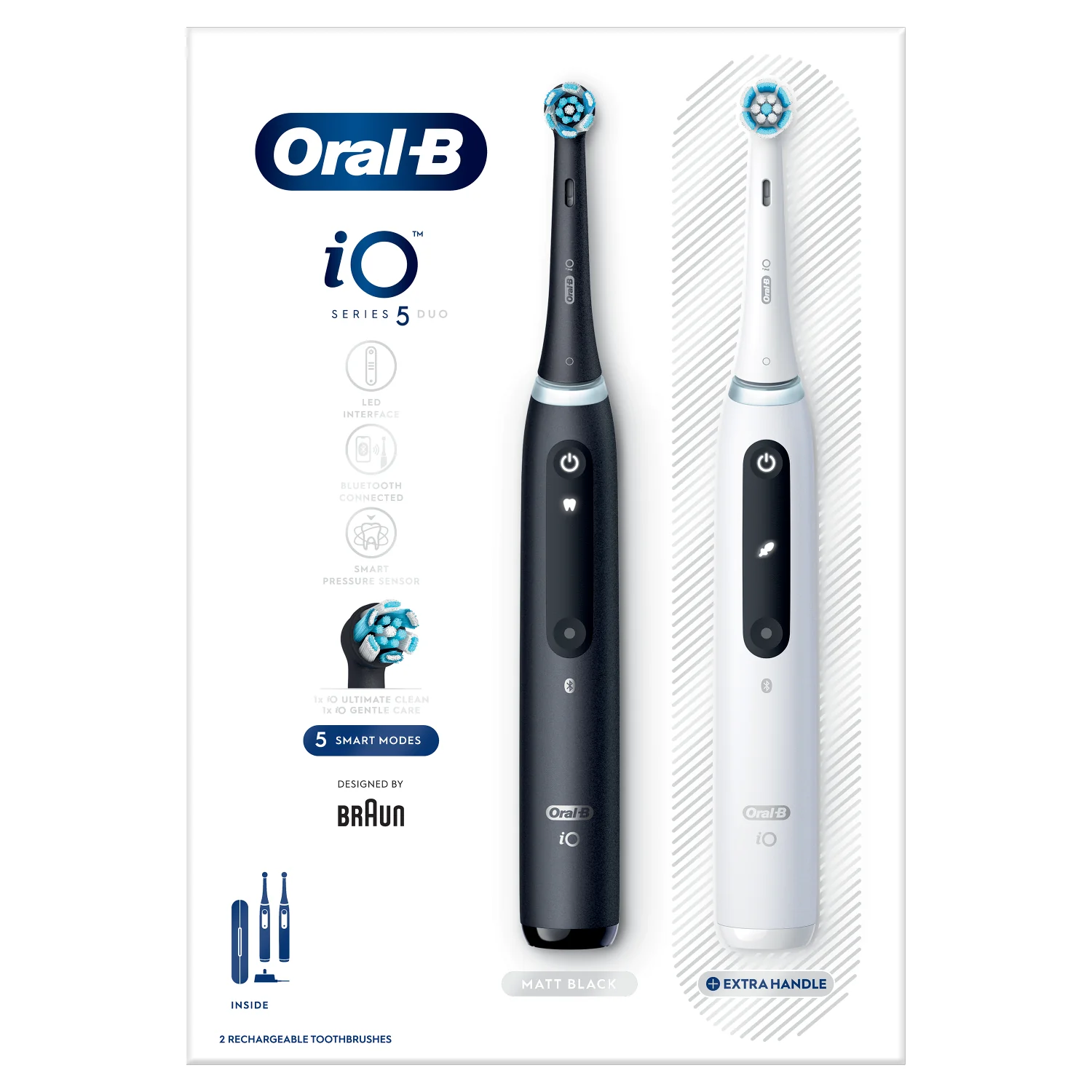 Oral-B iO Series 5 Duo Black/White, szczoteczka elektryczna do zębów, 2 szt.