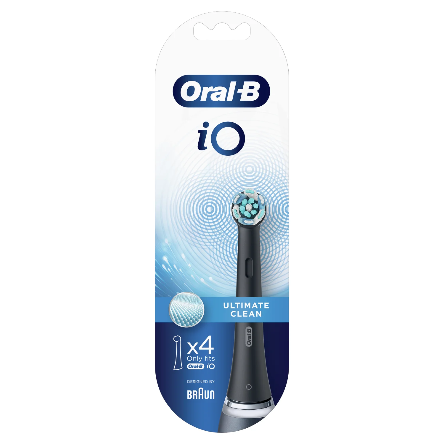 Oral-B iO Ultimate Clean Black Onyx, końcówki wymienne do szczoteczki elektrycznej, 4 szt.