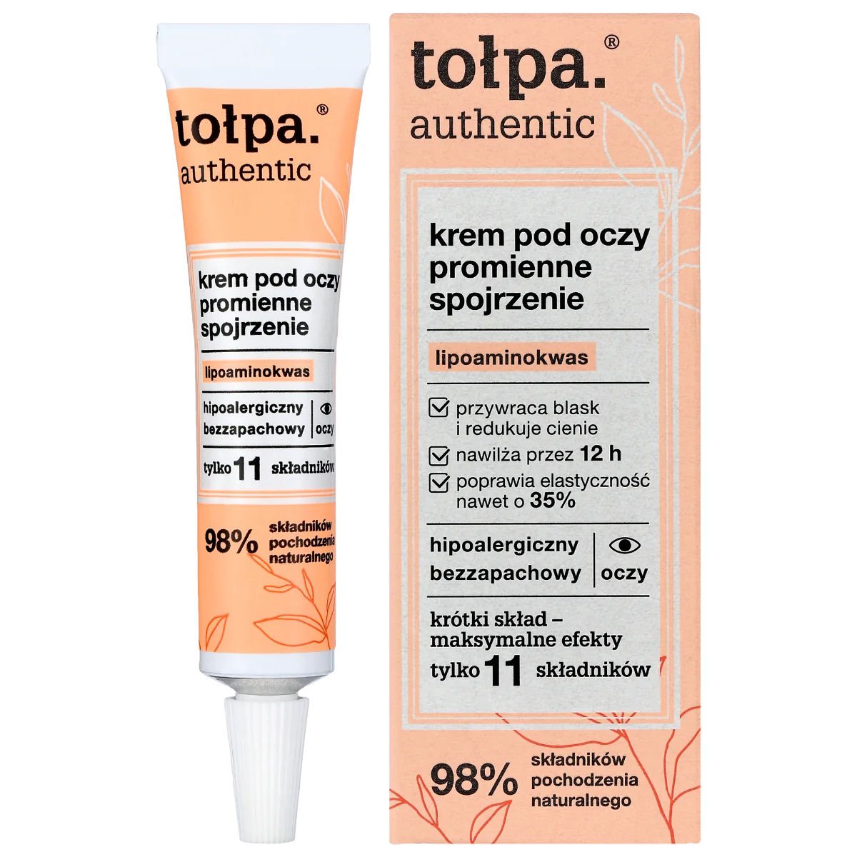 Tołpa authentic, krem pod oczy promienne spojrzenie, 10 ml