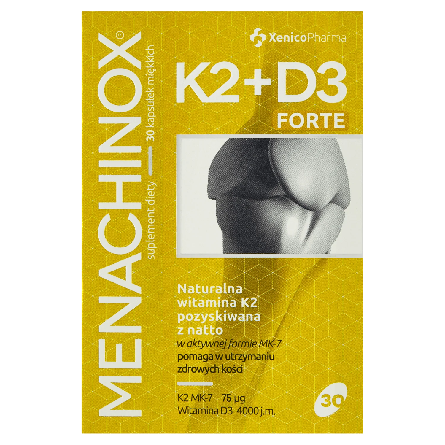 Menachinox K2+D3 4000IU, suplement diety, kapsułka miękka, 30 sztuk