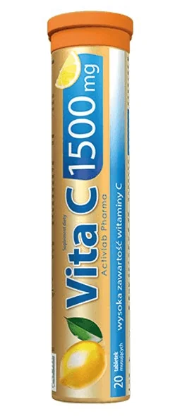 Vita C 1500 mg, suplement diety, smak pomarańczowy, 20 tabletek mususujących