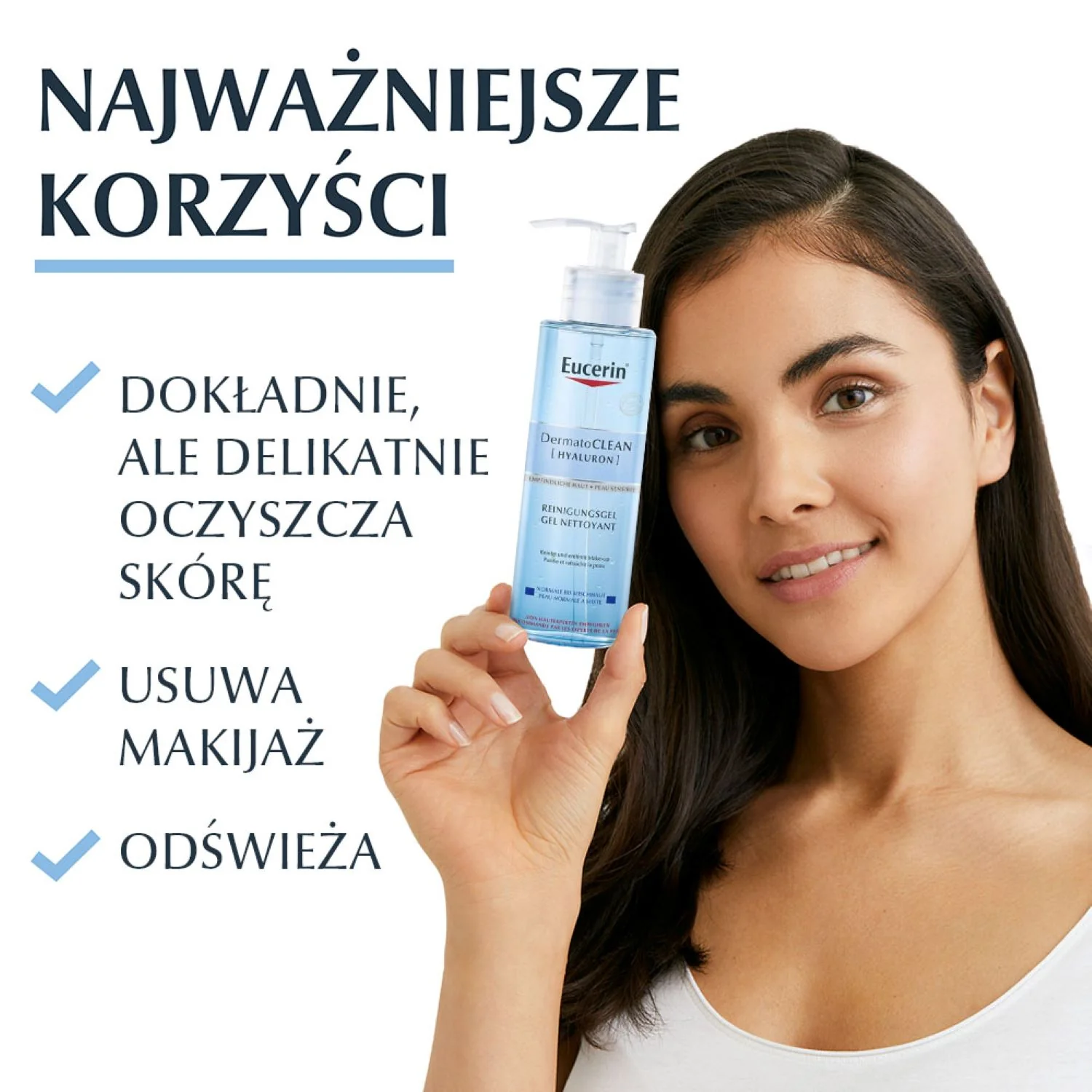 Eucerin DermatoCLEAN Hyaluron żel oczyszczający do każdego rodzaju skóry, 200 ml